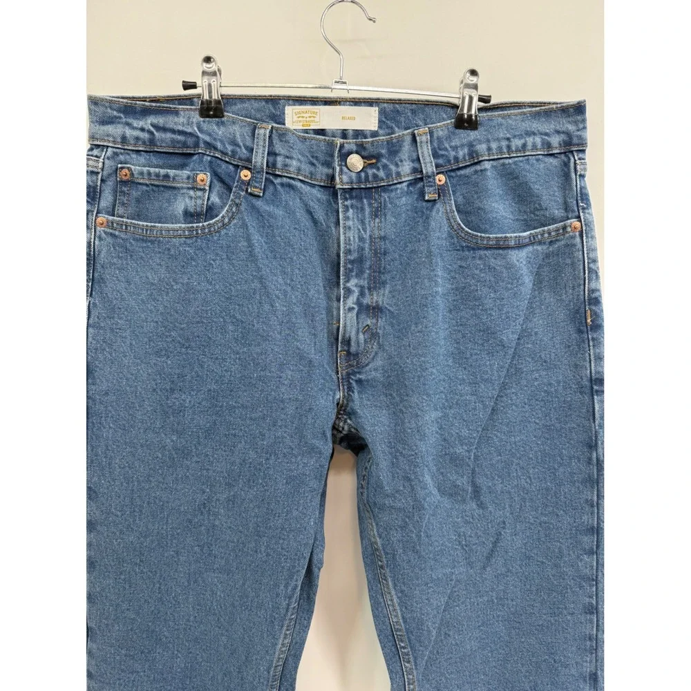 Signature by Levi Strauss Mens Relaxed Fit Jeans Blue Medium Wash 36x30